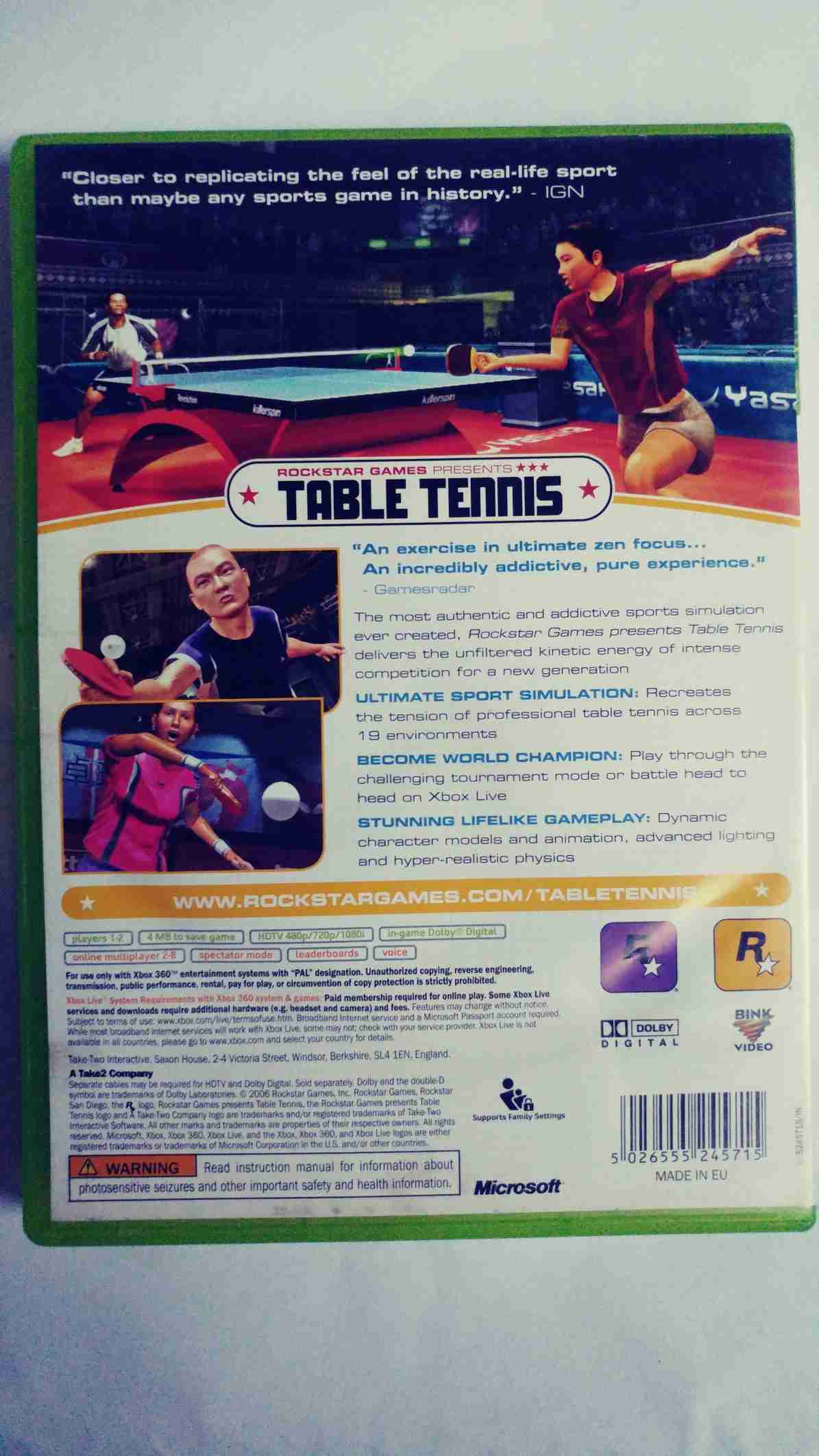 ROCKSTAR GAMES PRESENTS -TABLE TENNIS-EN-