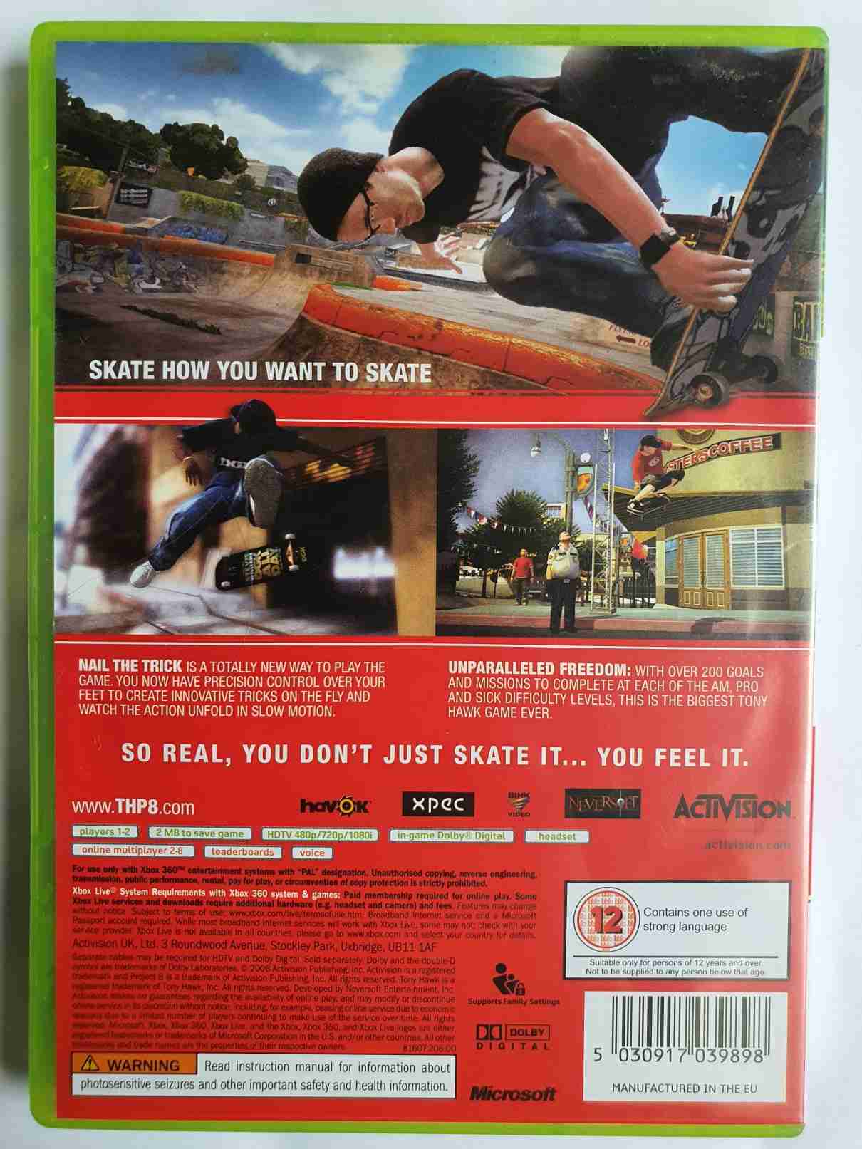 TONY HAWK,S PROJECT 8-EN-