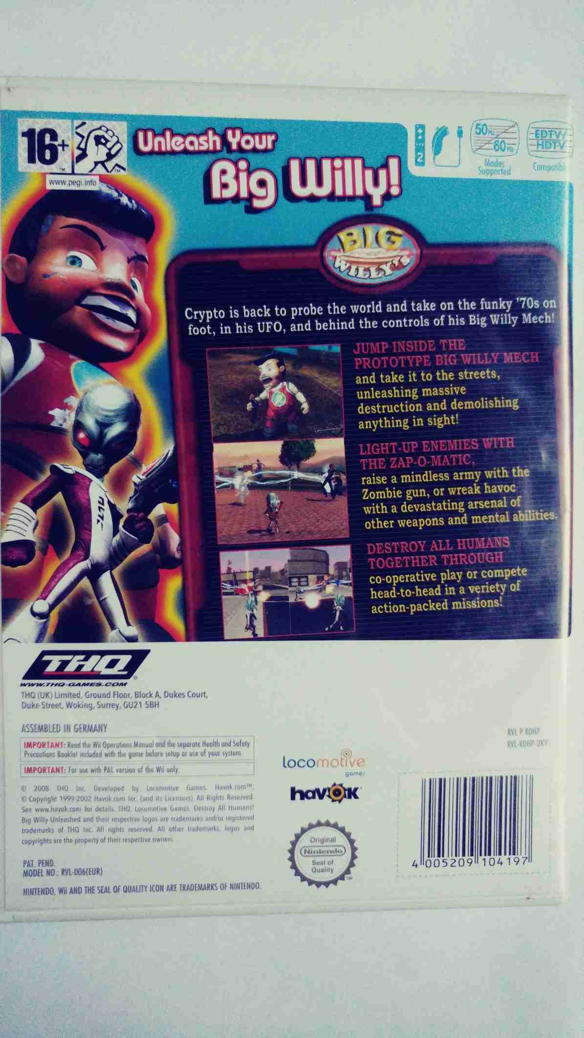 DESTROY ALL HUMANS BIG WILLY UNLEASHED-EN-