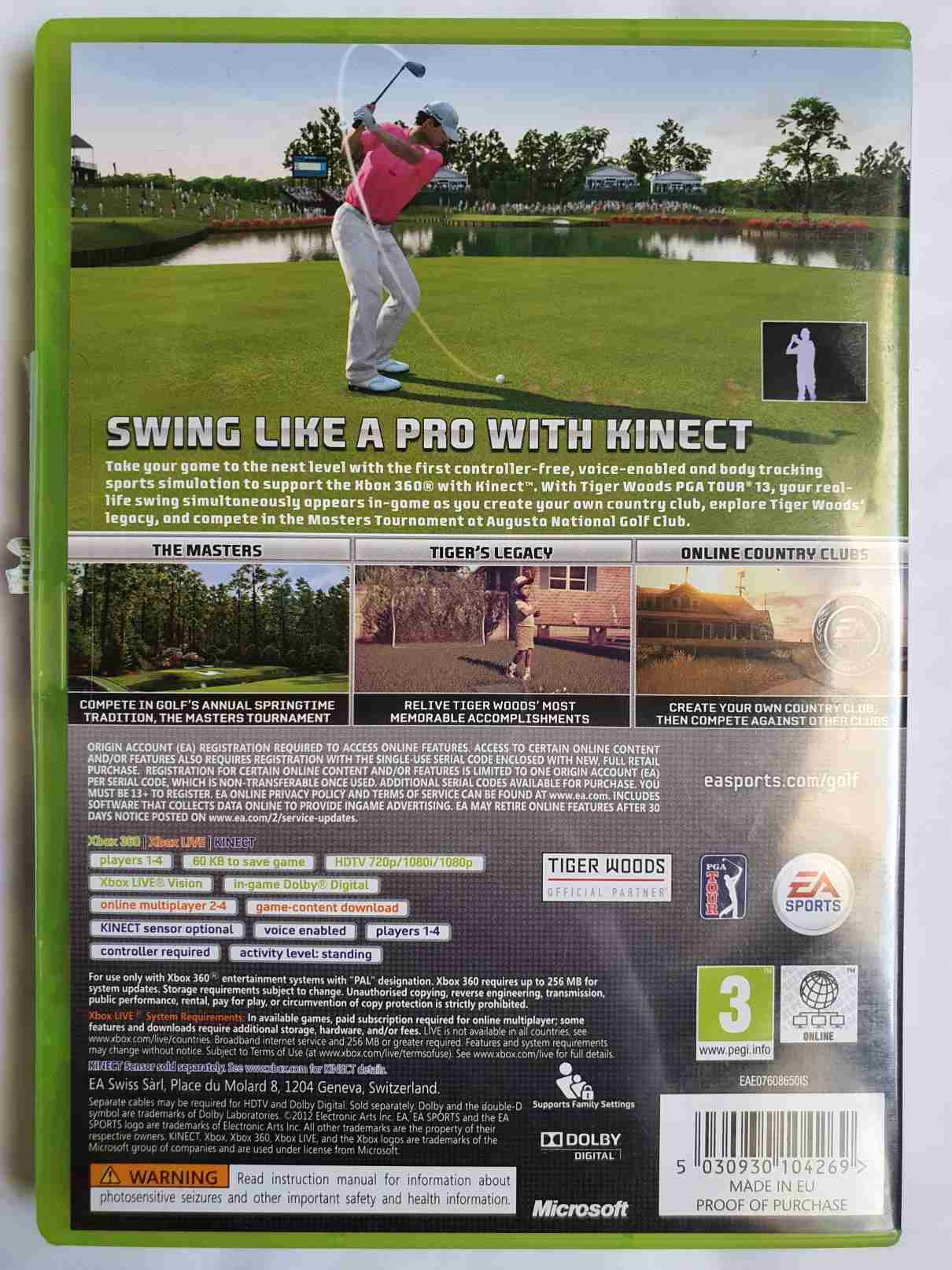 TIGER WOODS PGA TOUR 13-EN-KINECT-