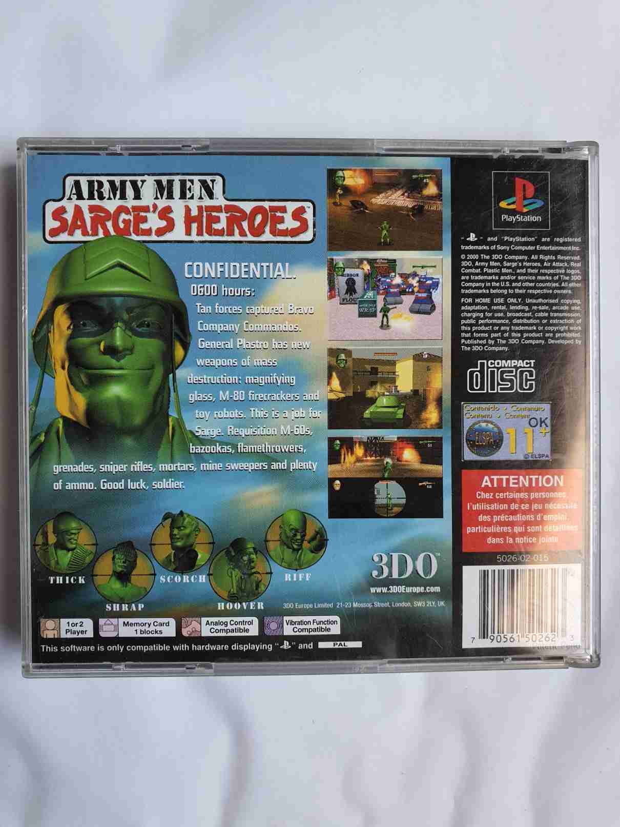 ARMY MEN SARGE,S HEROES-EN-PAL-