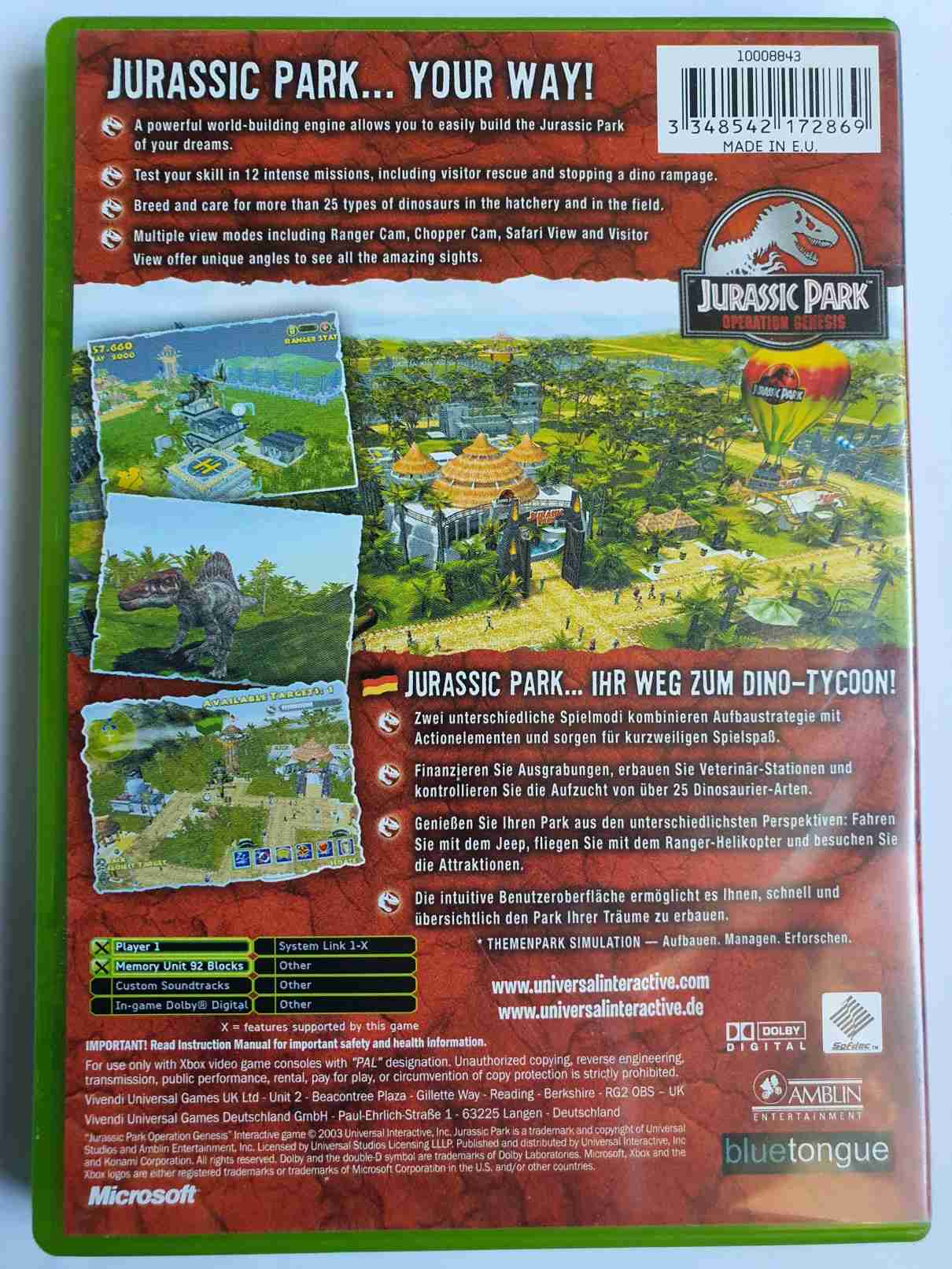 JURASSIC PARK -OPERATION GENESIS-EN-