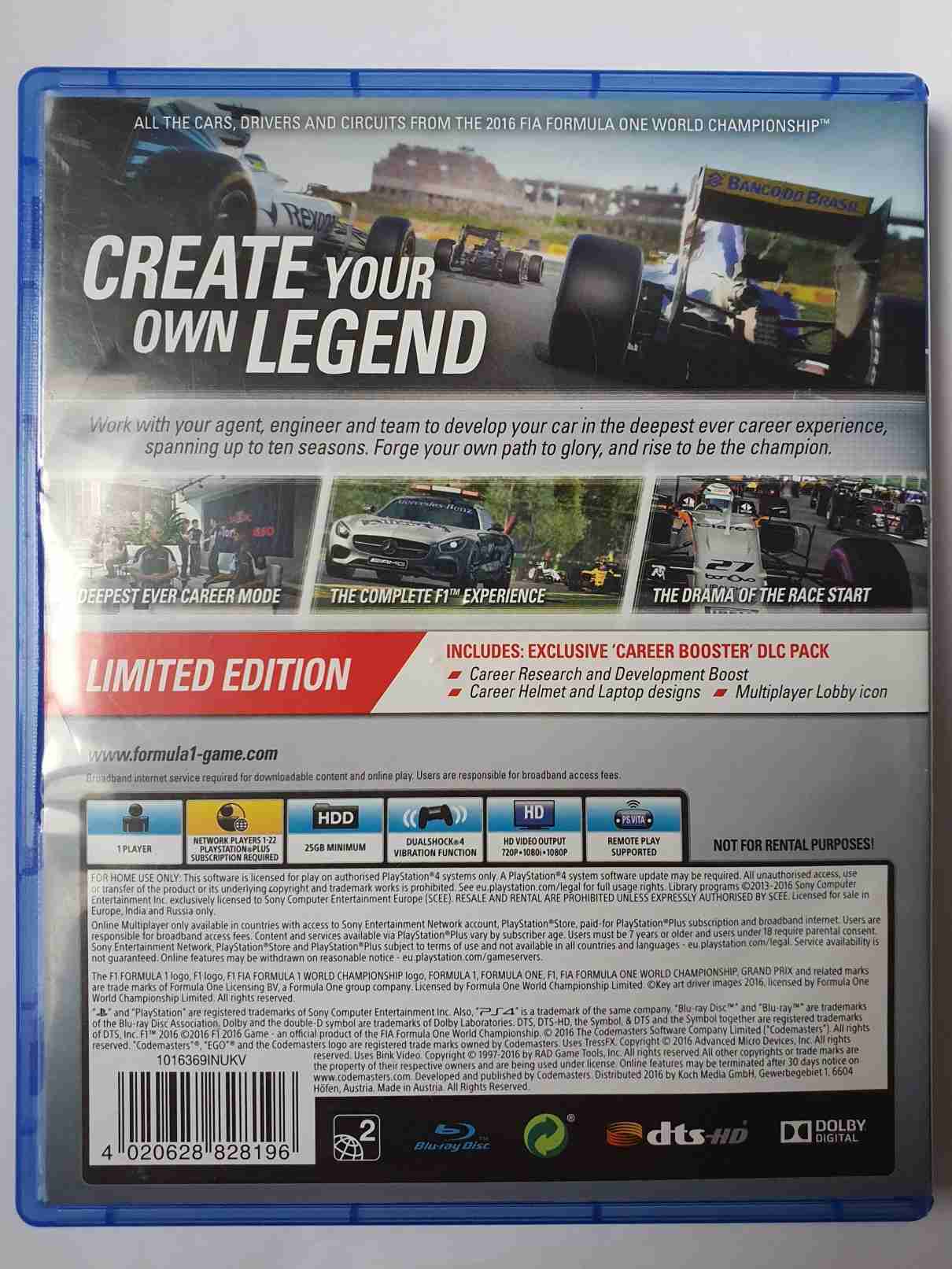 F1 2016 LIMITED EDITION -EN-