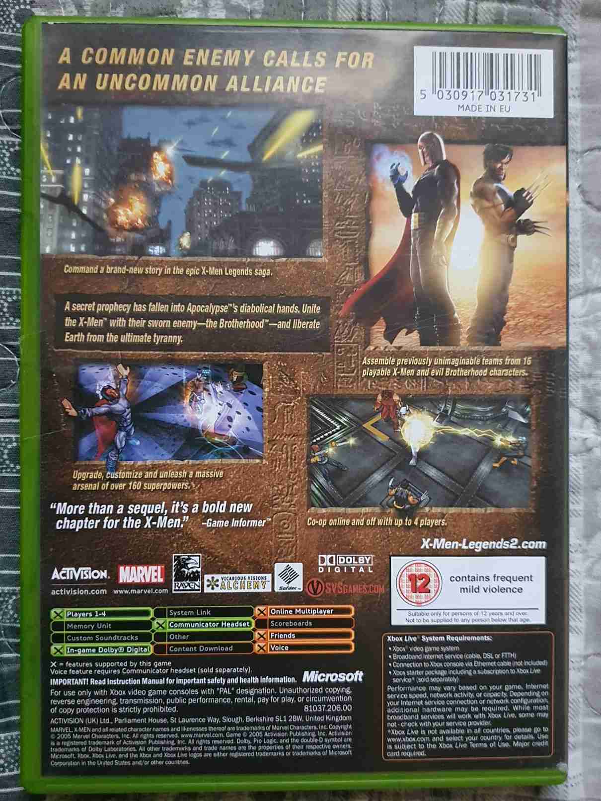 X-MEN LEGENDS 2 RISE OF APOKALYPSE 