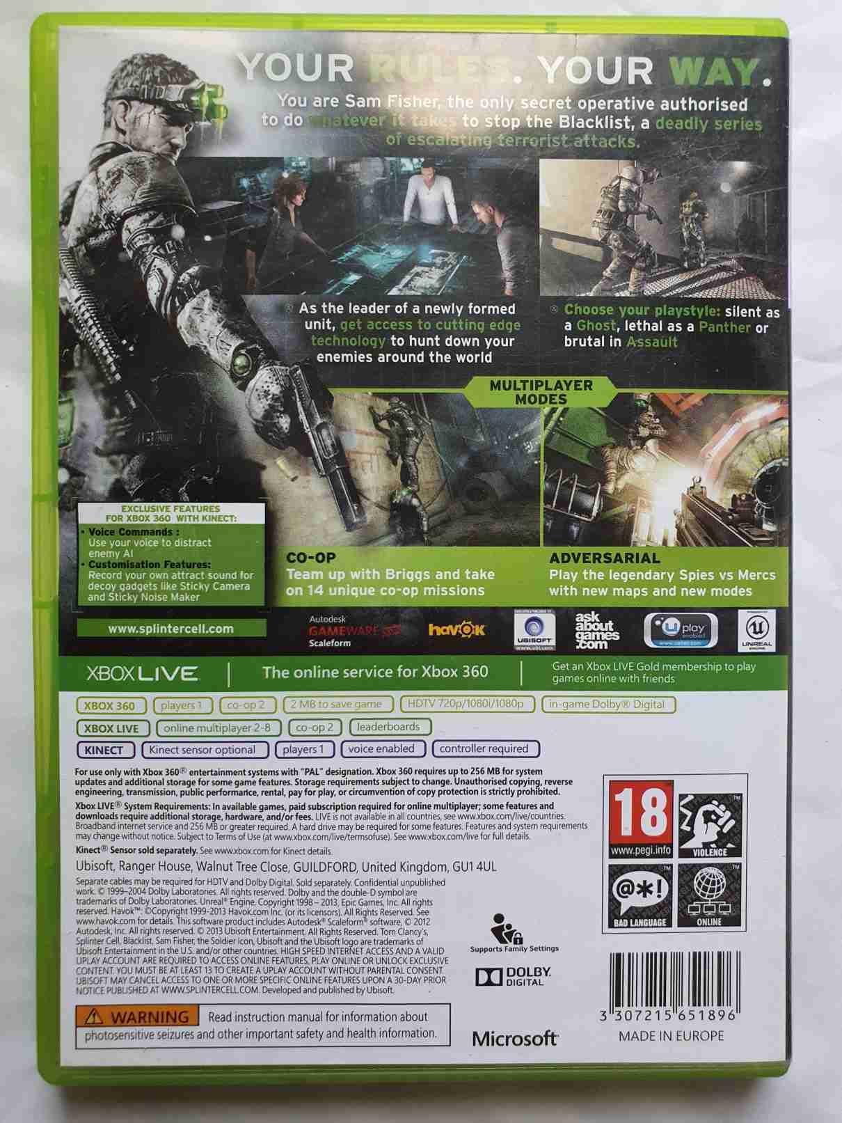 TOM CLANCY,S-SPLINTER CELL BLACKLIST -EN-