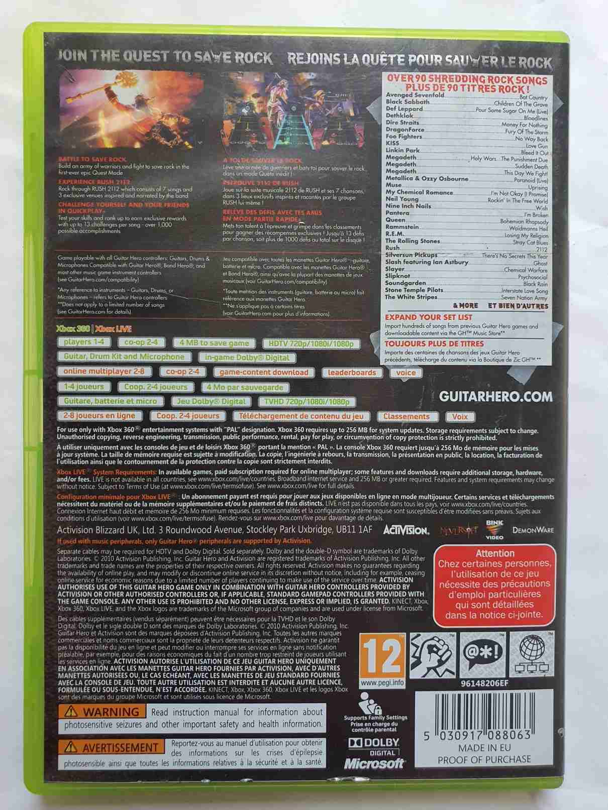 GUITAR HERO WARRIORS OF ROCK -EN-