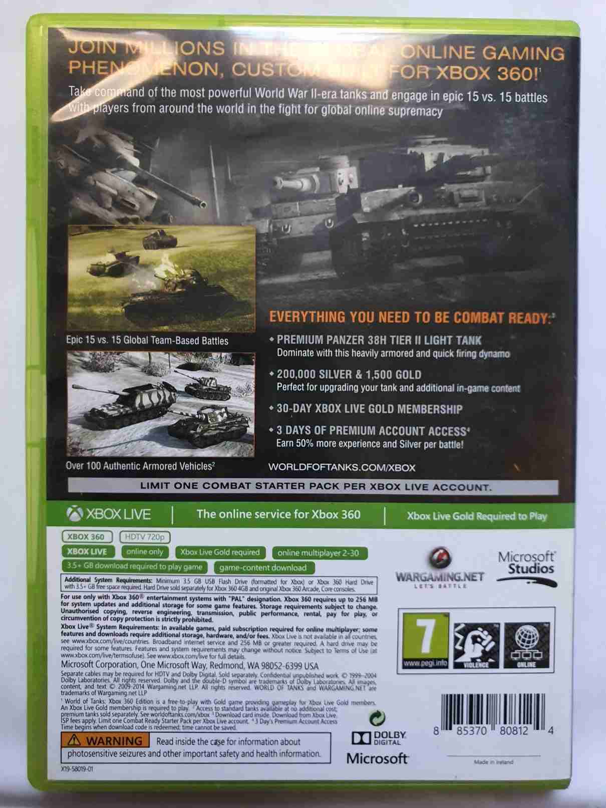 WORLD OF TANKS XBOX 360 EDITION -EN-