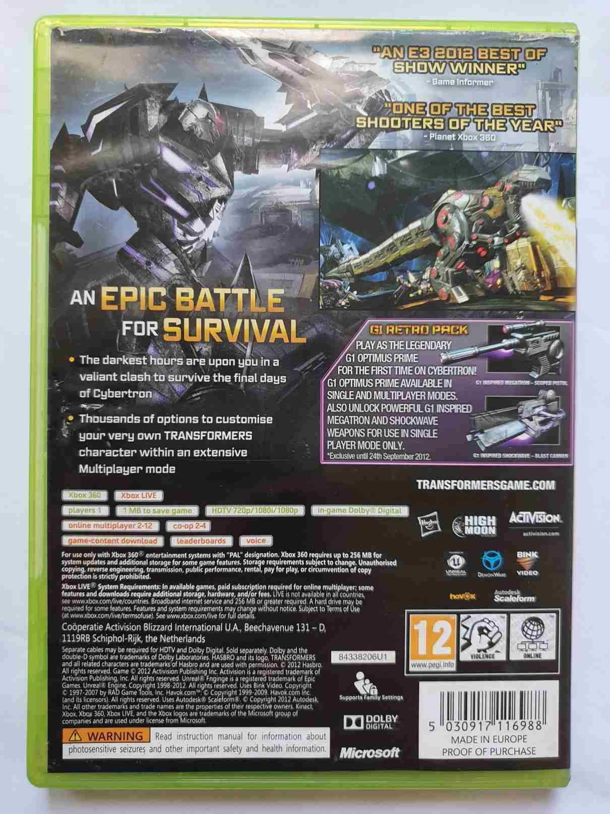 TRANSFORMERS FALL OF CYBERTRON -EN-