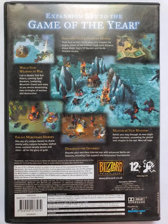 WARCRAFT 3 FROZEN THRONE - EXPANSION SET- -EN-