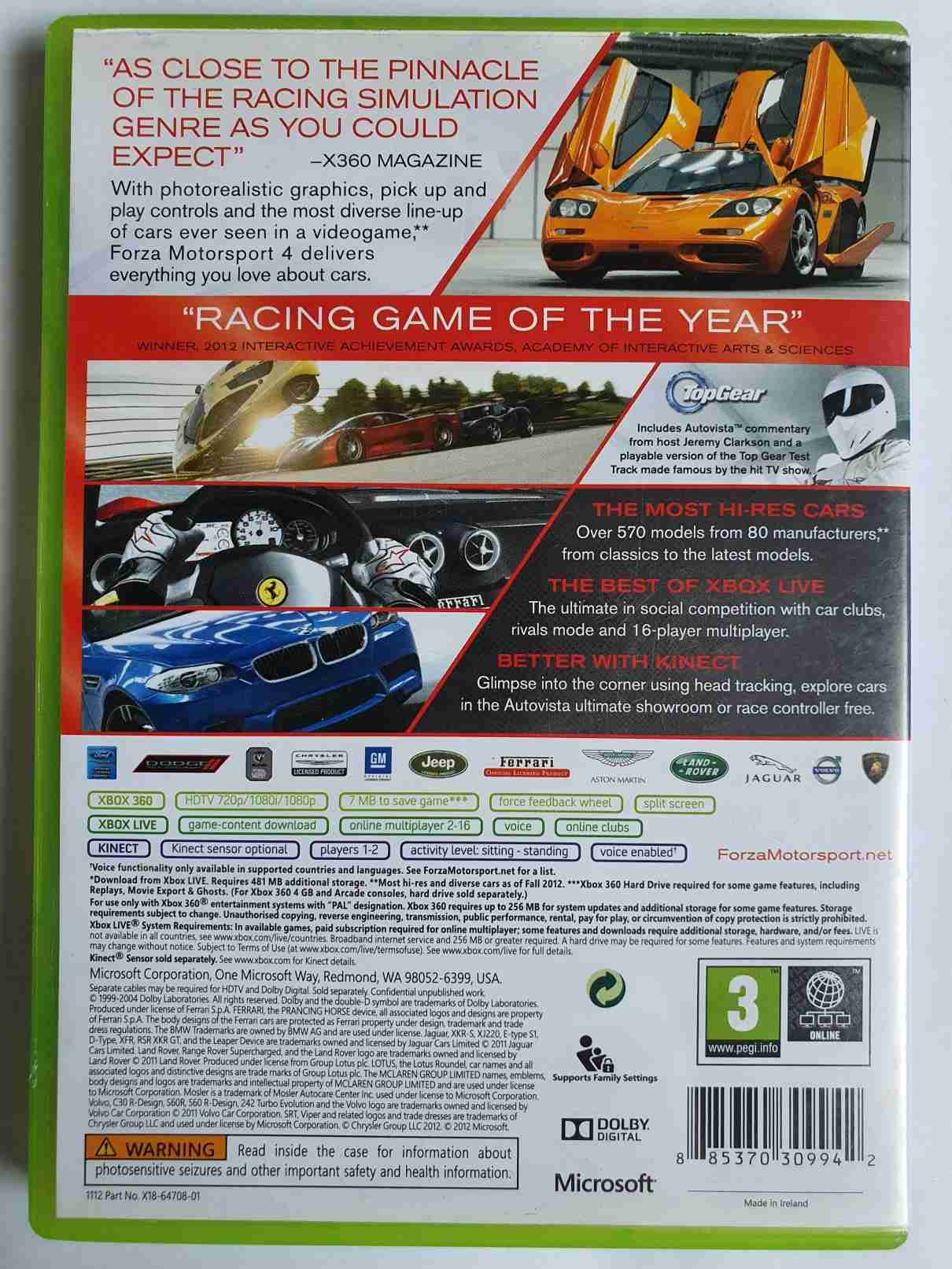 FORZA MOTORSPORT 4 -EN-KINECT-