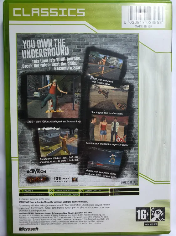 TONY HAWK'S UNDERGROUND - CLASSICS -