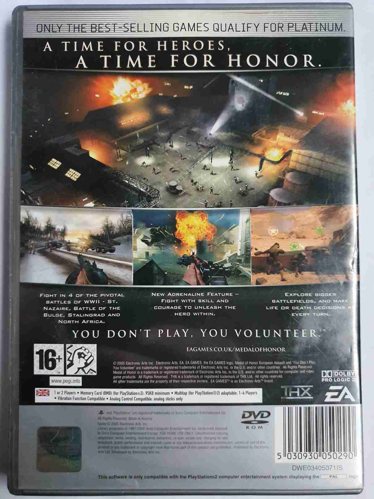 MEDAL OF HONOR EUROPEAN ASSAULT-EN-PLATINUM 