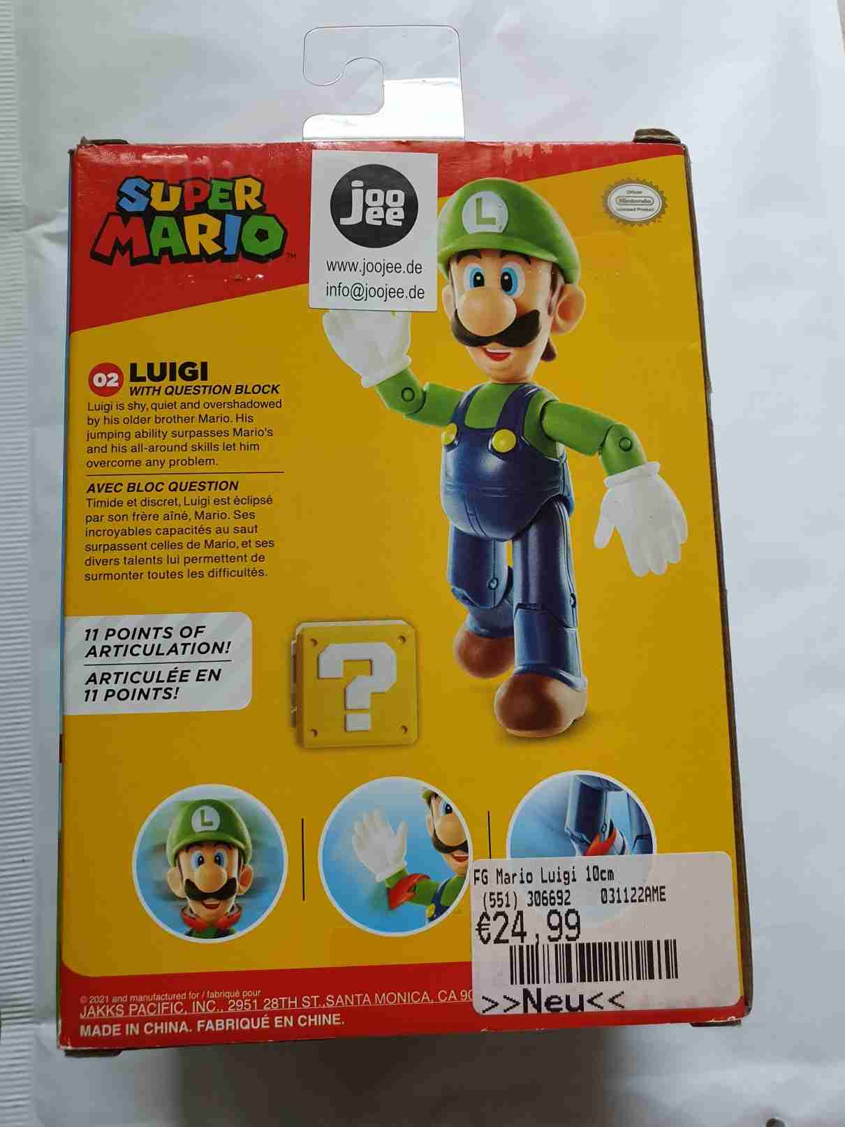 SUPER MARIO BROS -FIGURKA LUIGI - 10 CM 