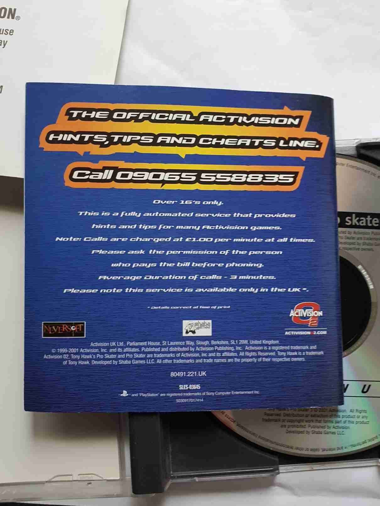 TONY HAWK,S PRO SKATER 3-EN-